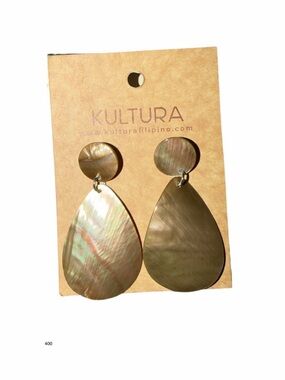 *new* Kultura Iridescent Teardrop Shell Drop Earrings - Neutral